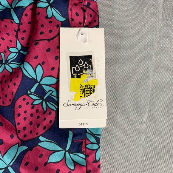 Sovereign Code Swim Trunks L 34β Red Strawberry Print Mesh Lined Drawstring Shor - Picture 4 of 9